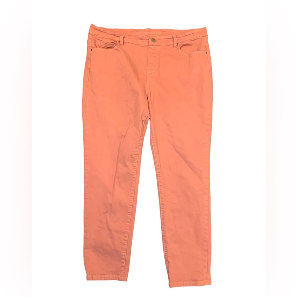 Soft Surroundings Jeans Pants Straight Leg Stretch Pink Salmon Women’s XL
